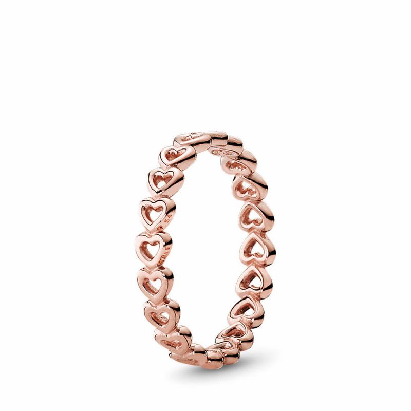 Pandora Band Of Hearts Stackable Ring - Pandora Rose - Canada | XC3337QW